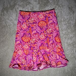 Vibrant Pink and Orange Paisley Skirt